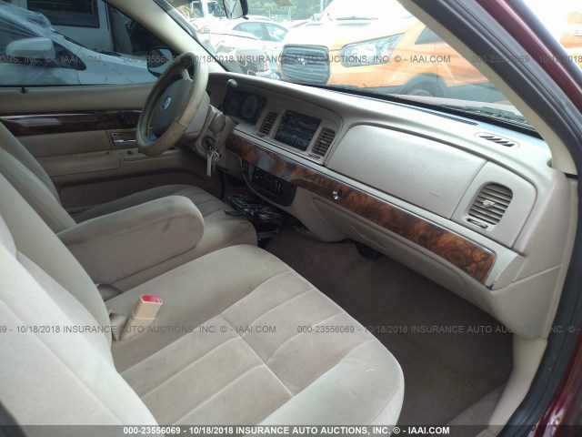 2MEFM74W95X609729 - 2005 MERCURY GRAND MARQUIS GS BURGUNDY photo 5