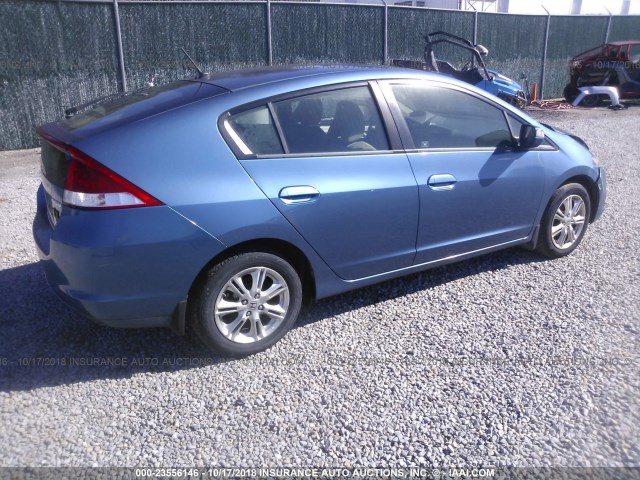 JHMZE2H74AS001355 - 2010 HONDA INSIGHT EX BLUE photo 4