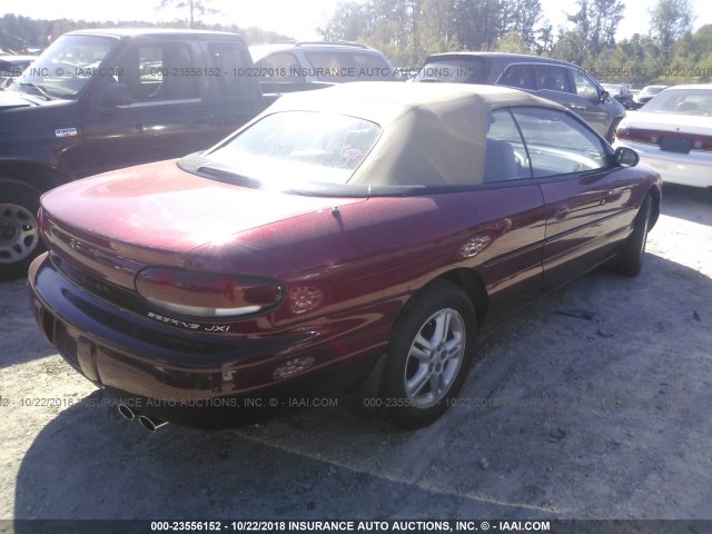 3C3EL55H9VT591422 - 1997 CHRYSLER SEBRING JXI BURGUNDY photo 4