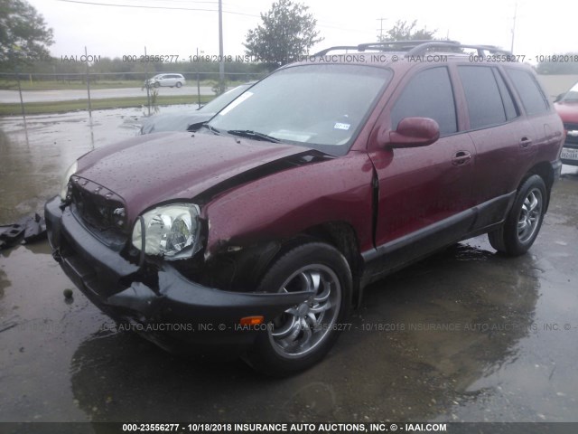 KM8SC83D11U087264 - 2001 HYUNDAI SANTA FE GLS/LX BURGUNDY photo 2