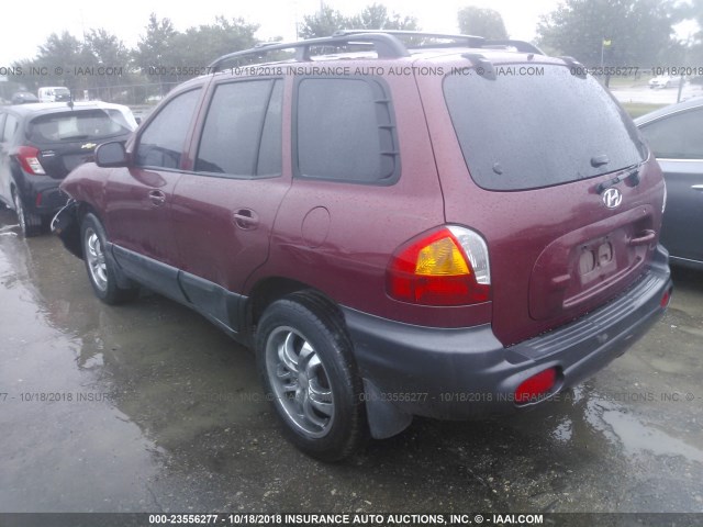 KM8SC83D11U087264 - 2001 HYUNDAI SANTA FE GLS/LX BURGUNDY photo 3