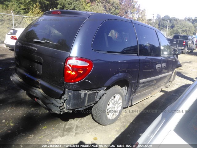 1D4GP24R37B228185 - 2007 DODGE GRAND CARAVAN SE BLUE photo 4