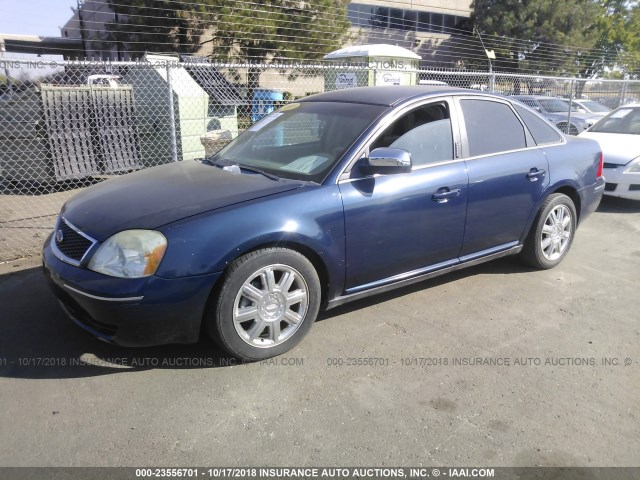 1FAHP24197G162679 - 2007 FORD FIVE HUNDRED SEL BLUE photo 2