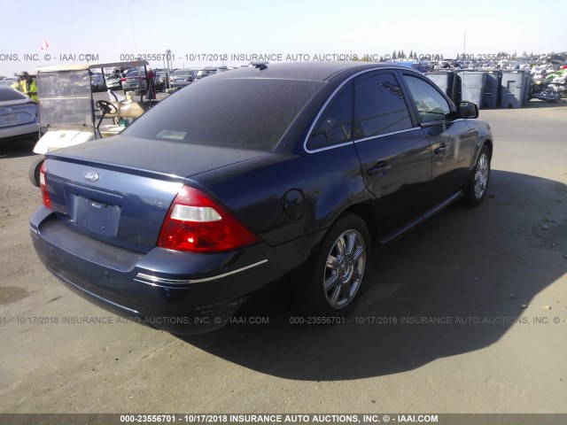 1FAHP24197G162679 - 2007 FORD FIVE HUNDRED SEL BLUE photo 4