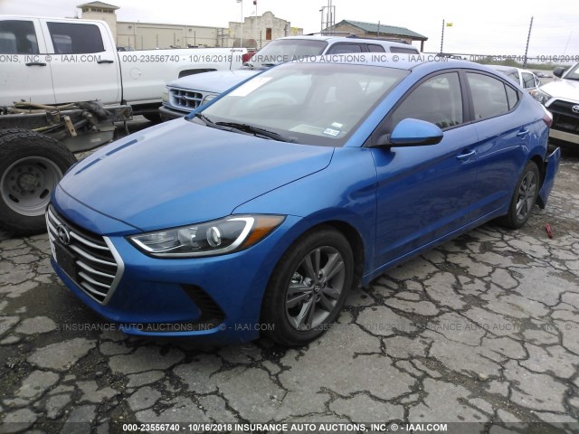 5NPD84LFXJH365761 - 2018 HYUNDAI ELANTRA SEL/VALUE/LIMITED BLUE photo 2