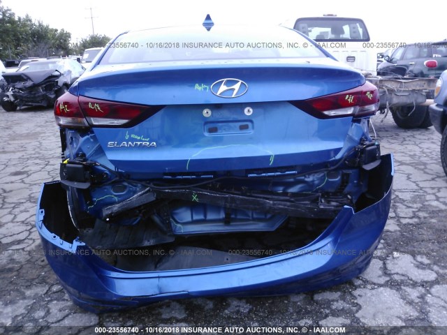 5NPD84LFXJH365761 - 2018 HYUNDAI ELANTRA SEL/VALUE/LIMITED BLUE photo 6