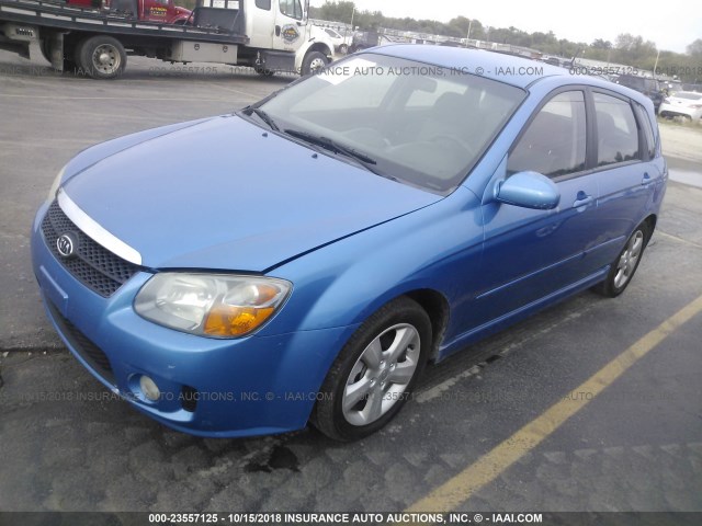 KNAFE161275005289 - 2007 KIA SPECTRA5 SX BLUE photo 2