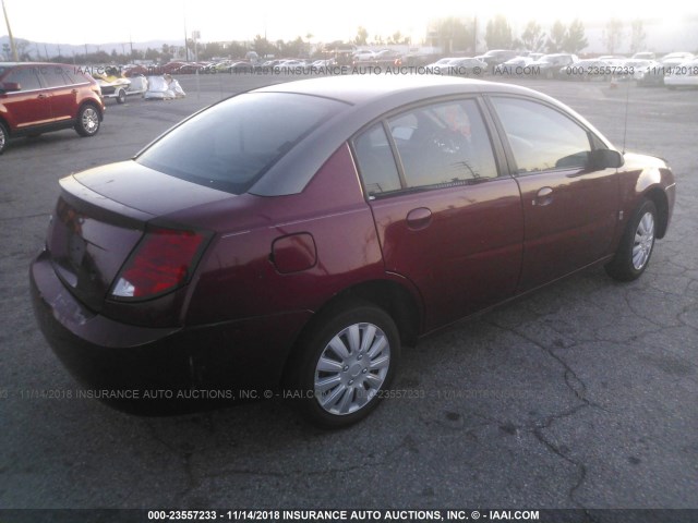1G8AJ52F94Z116700 - 2004 SATURN ION LEVEL 2 勃艮第红 照片 4