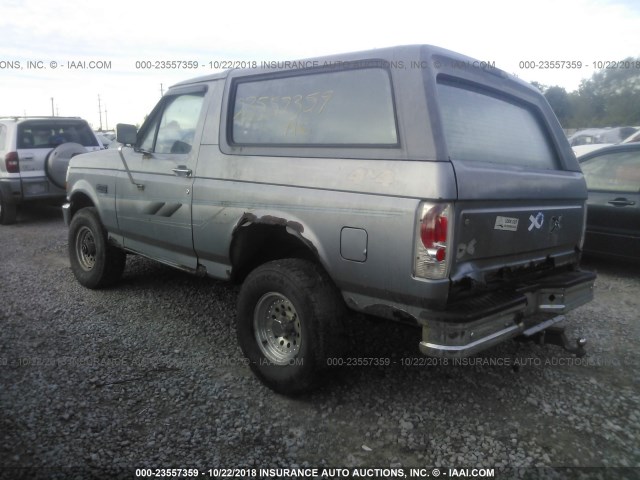 1FMEU15N0SLB45086 - 1995 FORD BRONCO U100 GRAY photo 3