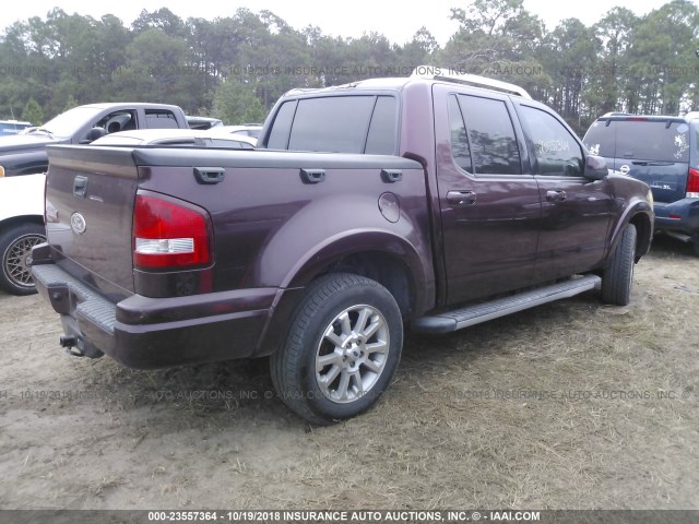 1FMEU33EX8UA44719 - 2008 FORD EXPLORER SPORT TR LIMITED BURGUNDY photo 4