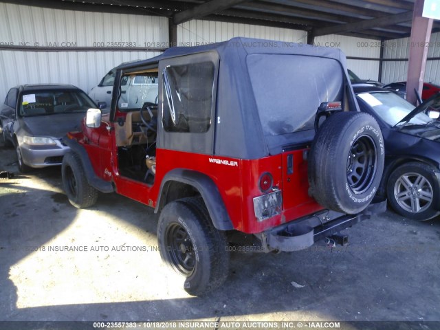 1J4FY19P3RP426255 - 1994 JEEP WRANGLER / YJ S RED photo 3