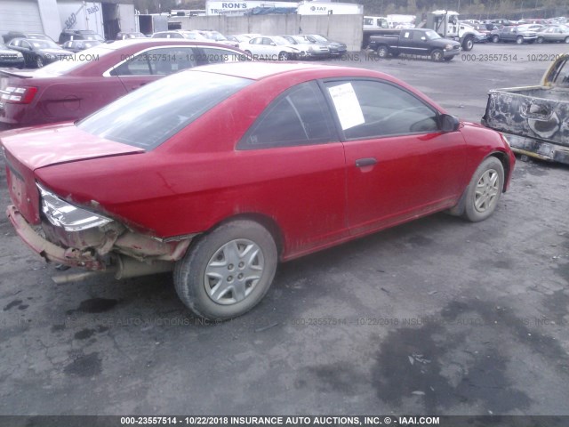 1HGEM21195L077406 - 2005 HONDA CIVIC DX VP RED photo 4