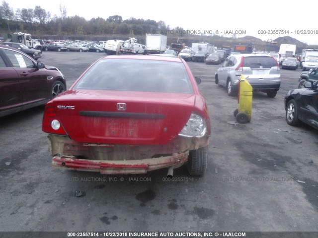 1HGEM21195L077406 - 2005 HONDA CIVIC DX VP RED photo 6