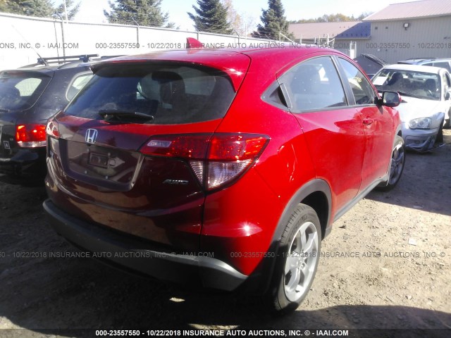 3CZRU6H35HG709960 - 2017 HONDA HR-V LX RED photo 4