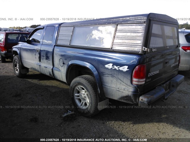 1D7HG32NX4S531599 - 2004 DODGE DAKOTA SPORT 深蓝色 照片 3