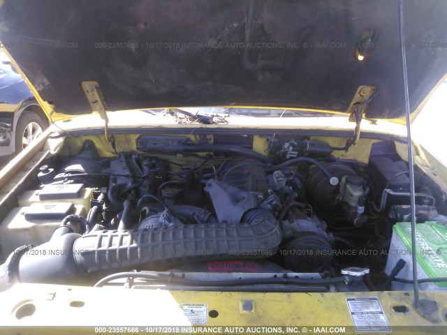 1FTCR14X2SPB14012 - 1995 FORD RANGER SUPER CAB YELLOW photo 10