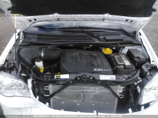 2C4RDGCG8GR327498 - 2016 DODGE GRAND CARAVAN SXT WHITE photo 10