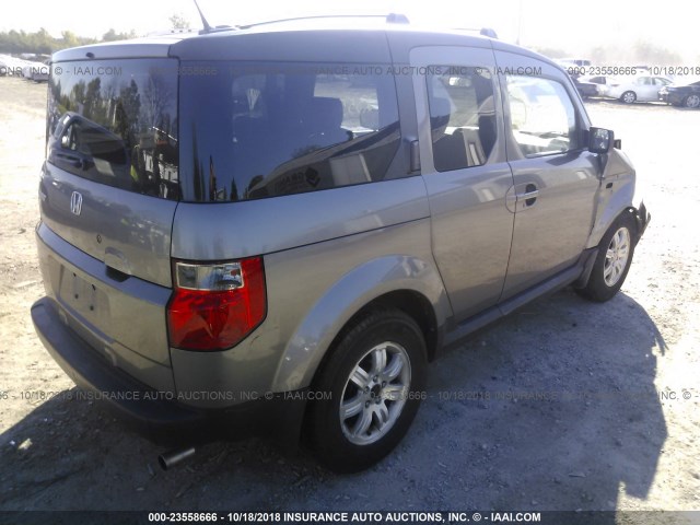 5J6YH287X8L003307 - 2008 HONDA ELEMENT EX GRAY photo 4