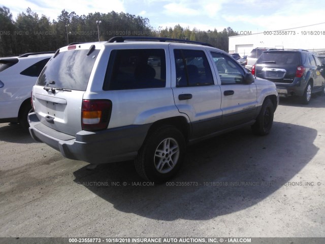 1J4GX48S64C224900 - 2004 JEEP GRAND CHEROKEE LAREDO/COLUMBIA/FREEDOM SILVER photo 4