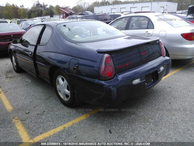 2G1WX15K419194621 - 2001 CHEVROLET MONTE CARLO SS BLUE photo 3