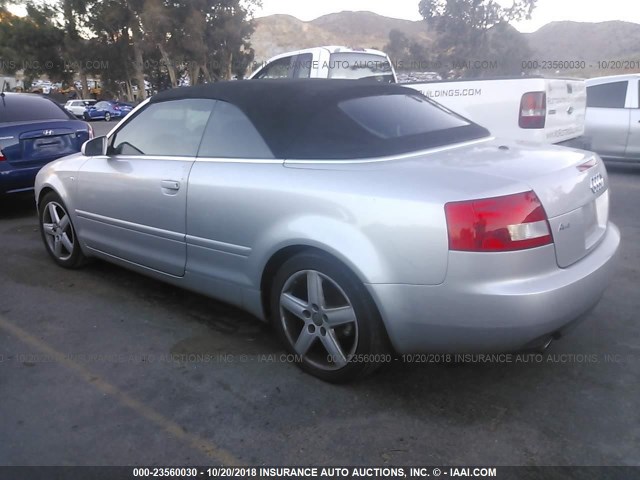 WAUAC48H23K024075 - 2003 AUDI A4 1.8 CABRIOLET SILVER photo 3