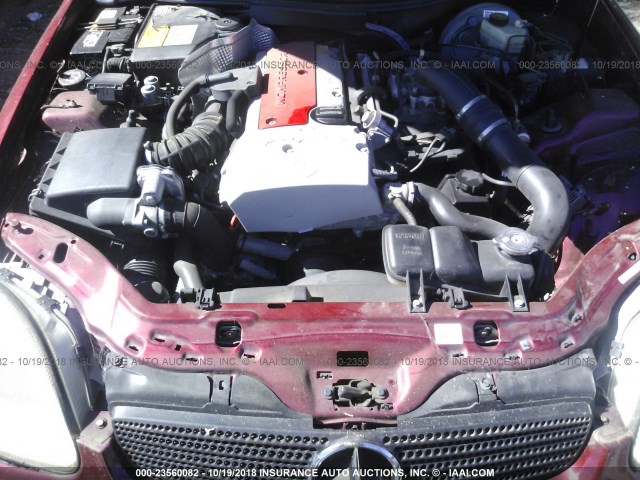 WDBKK47F8XF093196 - 1999 MERCEDES-BENZ SLK 230 KOMPRESSOR MAROON photo 10