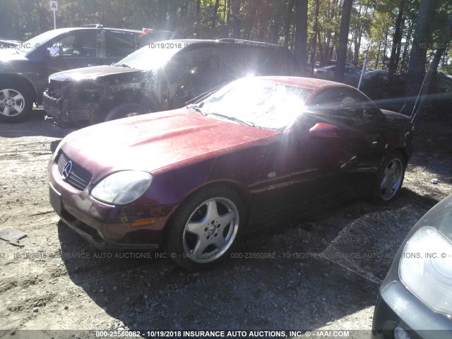 WDBKK47F8XF093196 - 1999 MERCEDES-BENZ SLK 230 KOMPRESSOR MAROON photo 2