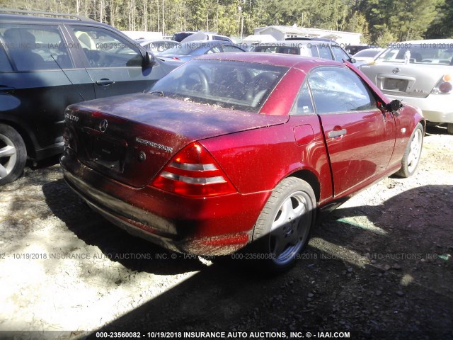 WDBKK47F8XF093196 - 1999 MERCEDES-BENZ SLK 230 KOMPRESSOR MAROON photo 4