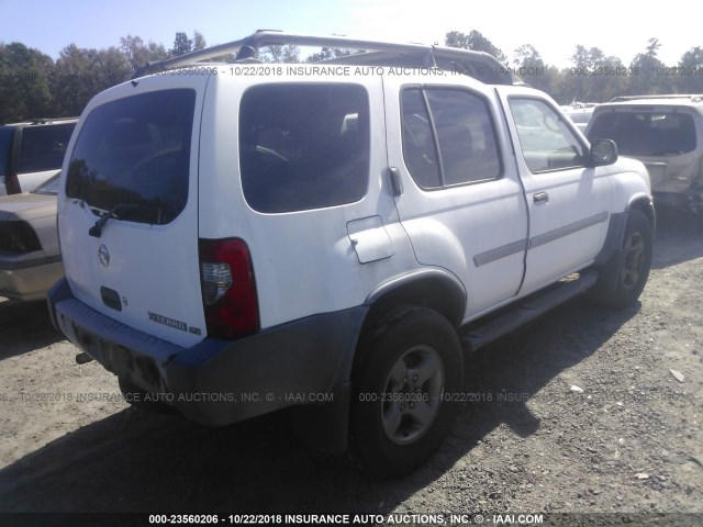 5N1ED28T12C553175 - 2002 NISSAN XTERRA XE/SE WHITE photo 4