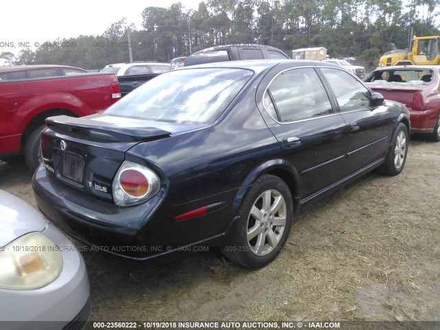 JN1DA31A72T308374 - 2002 NISSAN MAXIMA GLE/SE Dark Blue photo 4