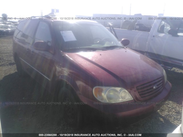 KNDUP131636406177 - 2003 KIA SEDONA EX/LX RED photo 1