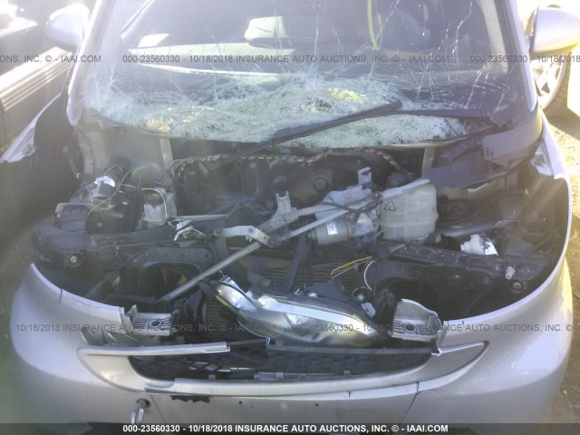 WMEEJ31X99K241574 - 2009 SMART FORTWO PURE/PASSION SILVER photo 10