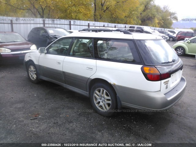 4S3BH6869Y7600175 - 2000 SUBARU LEGACY OUTBACK LIMITED WHITE photo 3