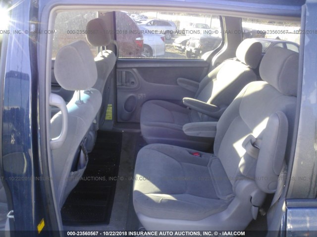 5TDZA23C94S012835 - 2004 TOYOTA SIENNA CE/LE BLUE photo 8