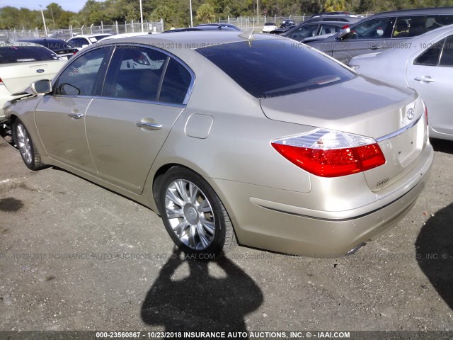 KMHGC46E49U048571 - 2009 HYUNDAI GENESIS 3.8L GOLD photo 3