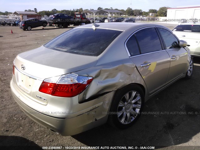 KMHGC46E49U048571 - 2009 HYUNDAI GENESIS 3.8L GOLD photo 4