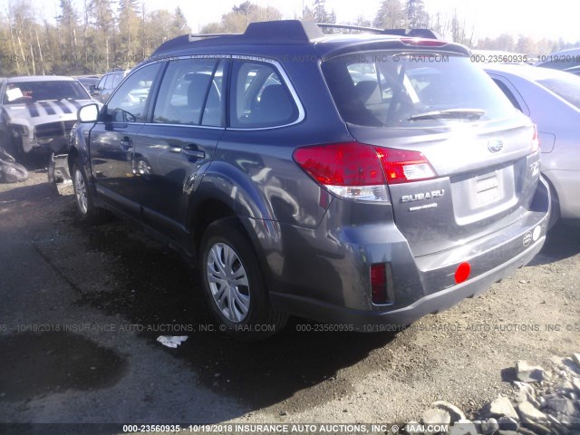 4S4BRBACXE1215272 - 2014 SUBARU OUTBACK 2.5I GRAY photo 3