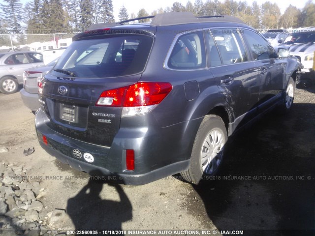 4S4BRBACXE1215272 - 2014 SUBARU OUTBACK 2.5I GRAY photo 4