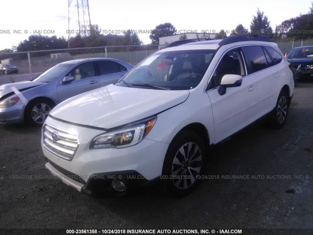 4S4BSANC1G3342069 - 2016 SUBARU OUTBACK 2.5I LIMITED WHITE photo 2