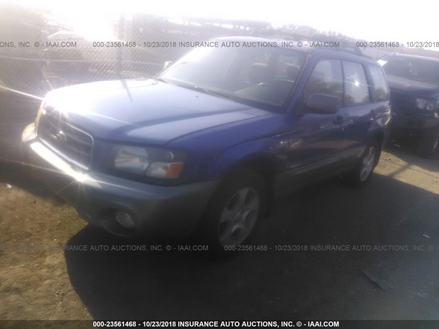 JF1SG65674G728082 - 2004 SUBARU FORESTER 2.5XS Bleu photo 2