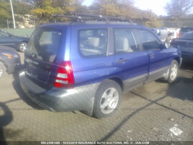 JF1SG65674G728082 - 2004 SUBARU FORESTER 2.5XS Bleu photo 4