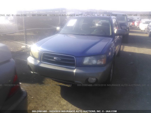 JF1SG65674G728082 - 2004 SUBARU FORESTER 2.5XS Bleu photo 6