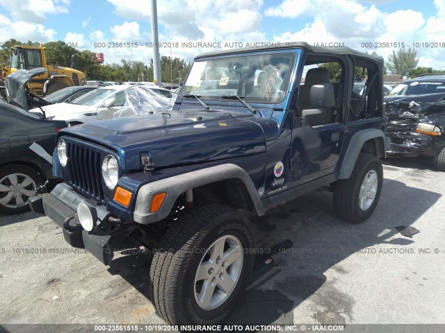 1J4FA29193P332832 - 2003 JEEP WRANGLER / TJ SE BLUE photo 2