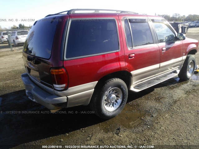 4M2ZU86P5YUJ27159 - 2000 MERCURY MOUNTAINEER  RED photo 4