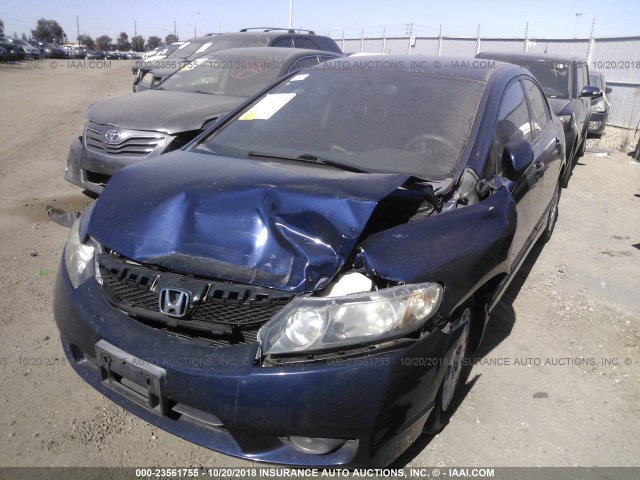 1HGFA46539L000735 - 2009 HONDA CIVIC GX BLUE photo 2