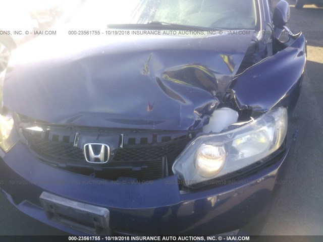 1HGFA46539L000735 - 2009 HONDA CIVIC GX BLUE photo 6