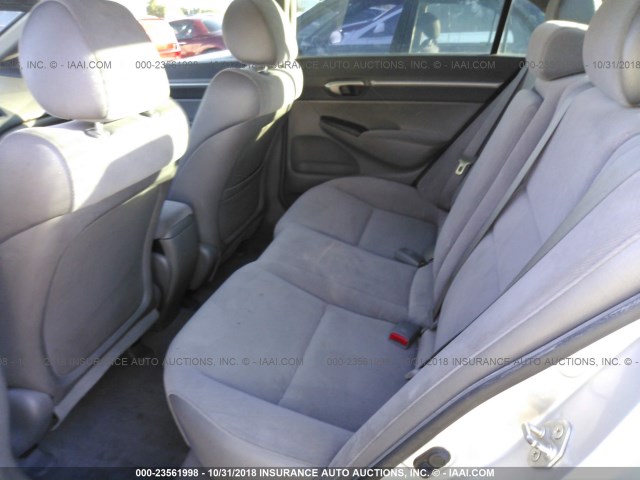 1HGFA16878L016430 - 2008 HONDA CIVIC EX SILVER photo 8