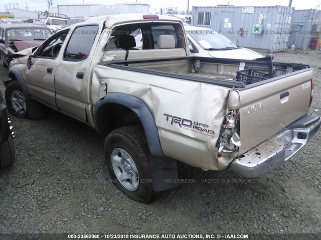 5TEGN92N43Z253596 - 2003 TOYOTA TACOMA DOUBLE CAB PRERUNNER GOLD photo 3