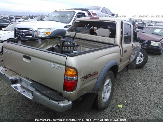 5TEGN92N43Z253596 - 2003 TOYOTA TACOMA DOUBLE CAB PRERUNNER GOLD photo 4