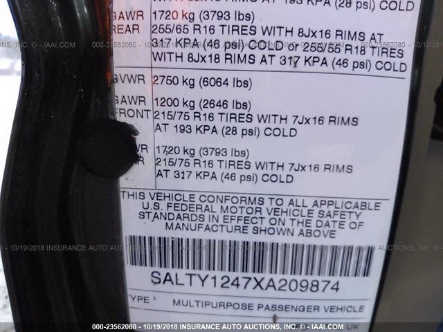 SALTY1247XA209874 - 1999 LAND ROVER DISCOVERY II  Կանաչ լուսանկար 9